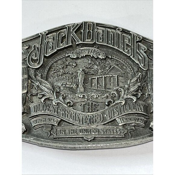 Jack Daniel’s Men’s Belt Buckle 4” X 3” Old No. 7 Q180RW Made In USA Barrels - Picture 2 of 7